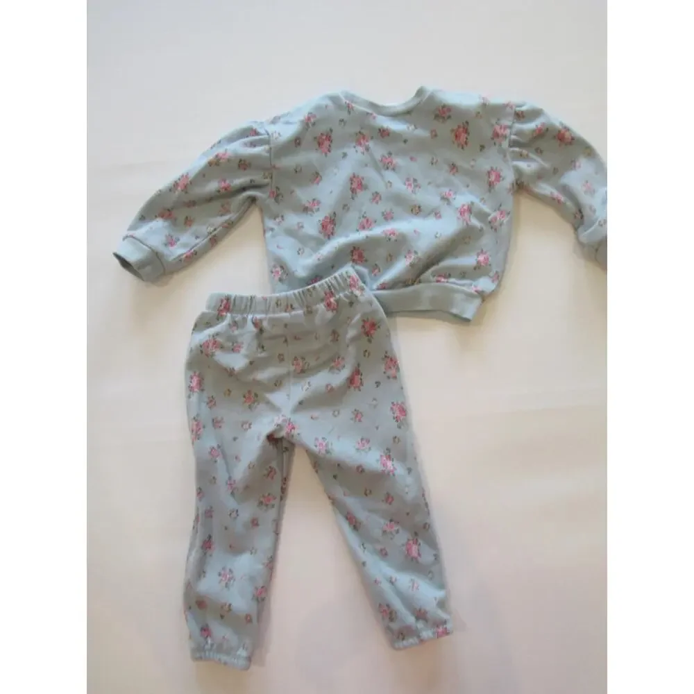 The Children's Place Teal/Floral Sweatsuit